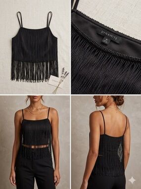 Dynamite Black Fringe Camisole